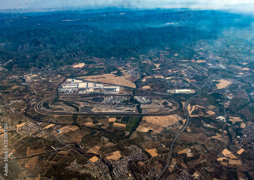 Aerial view of the Applus+ IDIADA automotive testing facility near Taragona, Spain
