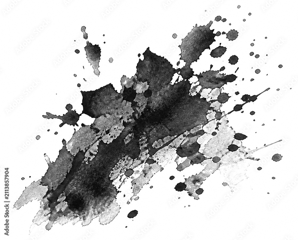 Obraz premium Grayscale detached ink fragments texture overlay for grunge design