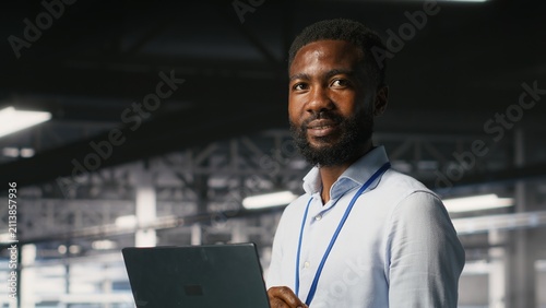 Konstfotografi IT experts on data center industrial platform pleased by neural network outputs after completing AI software updates, with cheerful system administrators fine-tuning server rig configurations