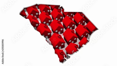 South Carolina SC State Homes Houses Construction New Neighborhoods Suburbs 3d Animation