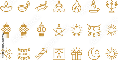 Abstract cultural diversity icon set. Global community symbols for social inclusion design.