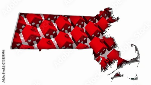 Massachusetts MA State Homes Houses Construction New Neighborhoods Suburbs 3d Animation