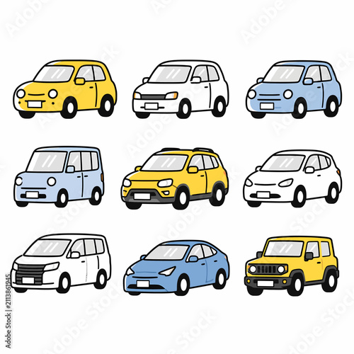 Foto Car Viewed from the Front Simple Vector Icon Illustration