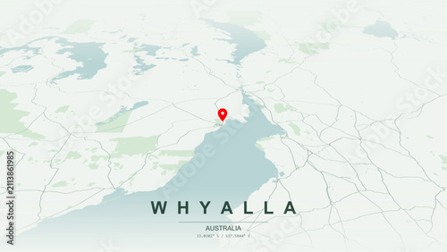 Bild auf Leinwand Modern minimalist vector map of Whyalla, South Australia