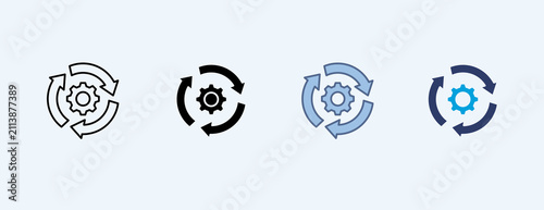 Cycle Multiple Icon Illustration Vector