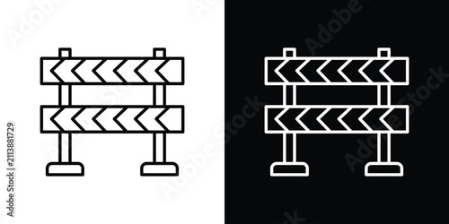 Foto Roadblock icon outline elements series
