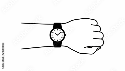 Foto Wristwatch worn on an arm represents the concept of time management and punctual professional habits