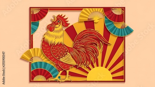 Traditional Rooster Zodiac Symbol of Courage and Success
