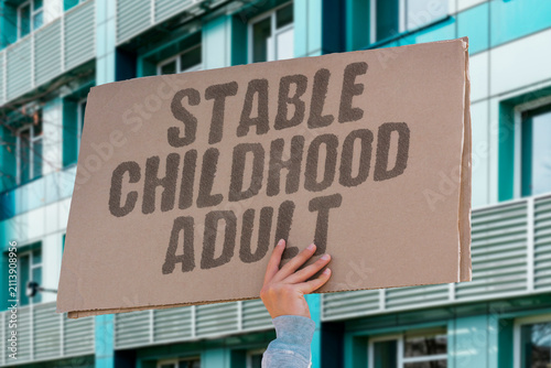 Canvas Print "Stable Childhood Adult" A secure upbringing leads to a balanced grown-up