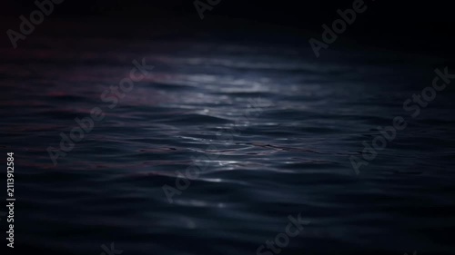 Dark Water Ripples Reflecting Moonlight at Night