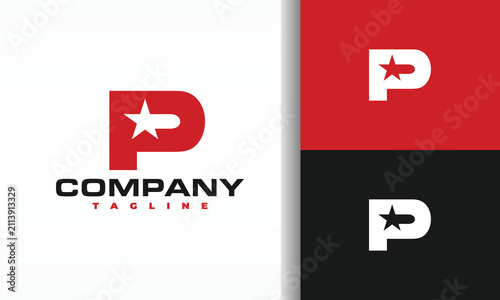 Star logo with the initial letter P