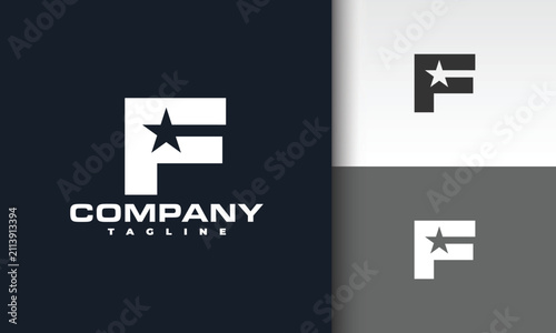 Initial letter F star logo