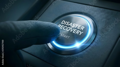 Finger pressing disaster recovery start button