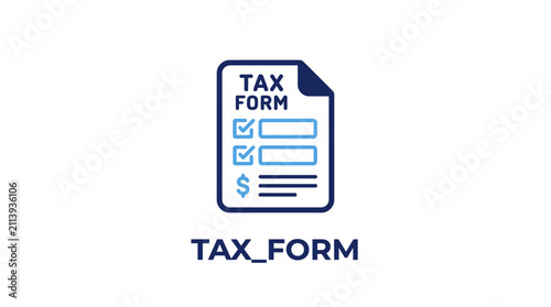 Quadro su tela Tax form document with checklist.