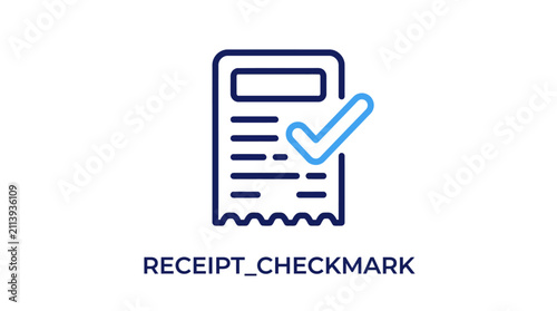 Bild auf Leinwand Digital receipt with checkmark icon.