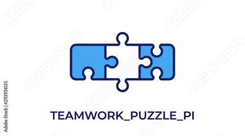 Foto Blue puzzle pieces fitting together.