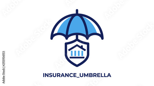 Insurance umbrella protection symbol logo.