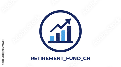 Fotografie Retirement fund investment growth chart icon.