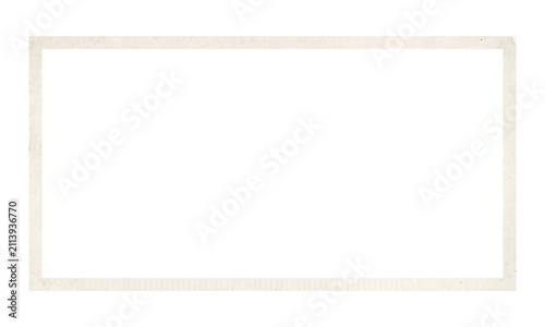 Vintage photo frame border template over transparent background with aged paper texture set.
