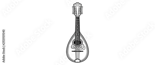 Foto Ornate Stringed Instrument Illustration