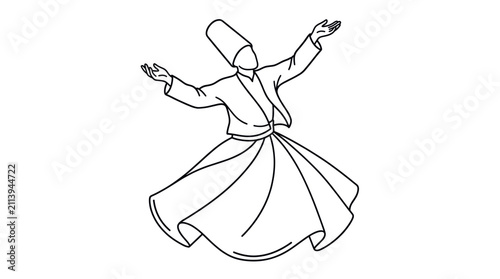 Bild auf Leinwand Sufi dervish performing traditional spiritual whirling dance