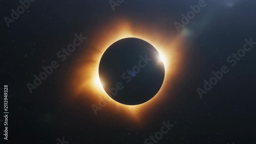 Total Solar Eclipse in Deep Space 4K Generative AI
