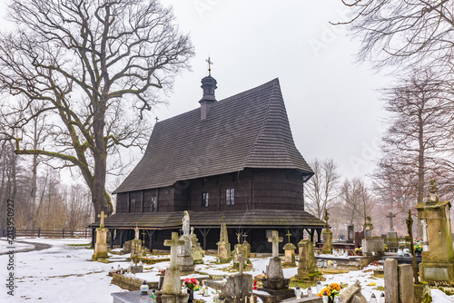 Bild auf Leinwand Wooden Church of St