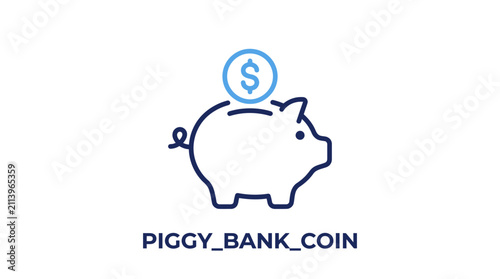 Фотография Piggy bank with coin saving money.