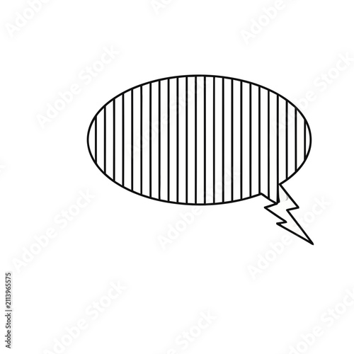 Speech bubble with vertical lines
