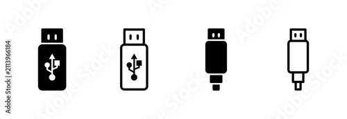 Usb icon symbol for apps and websites. usb charging. Flash disk sign and symbol. flash drive sign.