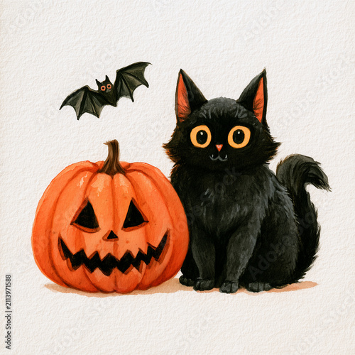 Halloween illustration in watercolor style 