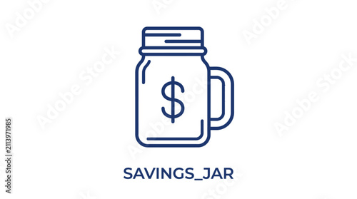 фотографія Savings Jar Icon Representing Financial Planning and Investment.