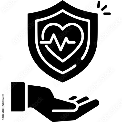 Solid Fill Life Insurance Icon