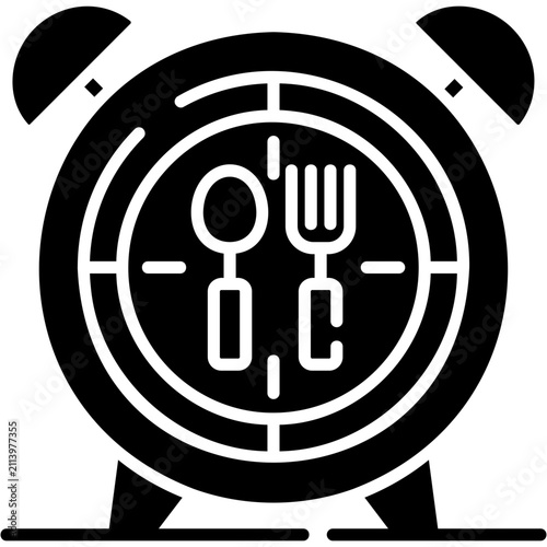 Canvastavla Solid Fill Lunch Break Icon