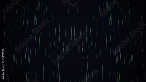 Abstract digital rain matrix concept creating a futuristic dark green background flow, an intricate network of data streams for technology and design projects