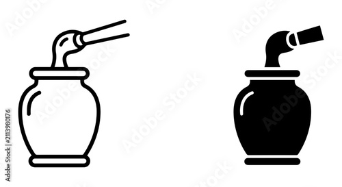 Принти на полотні Honey Pot Icon Set, Sweet Food Jar Vector Graphics, Natural Sweetener Container