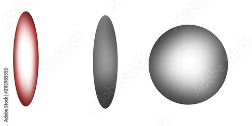 Foto Ellipsoids with Gradient Shading in Red, Gray, and Black Colors Featuring Ellips