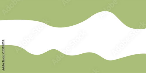 Green waves on top and bottom with copy space in middle on grey background. colour concept digitally generated image.