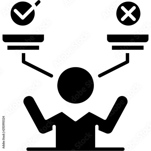 Cuadro en lienzo Solid Fill Judgment Icon