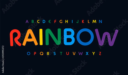 Rainbow Alphabet Font Vector – Colorful ABC Letters Typography Design