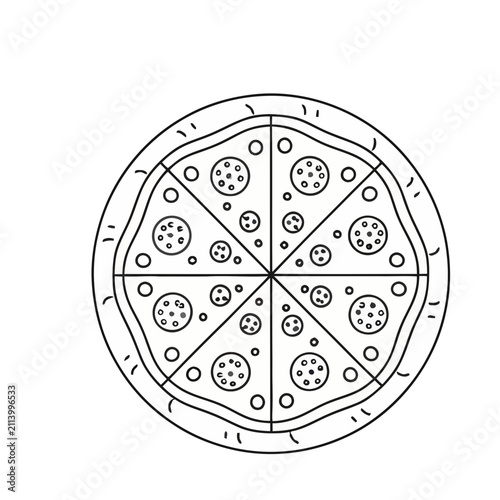 Vector illustration of a pepperoni pizza