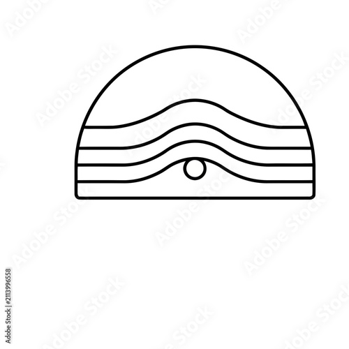 Abstract curved lines and circle icon