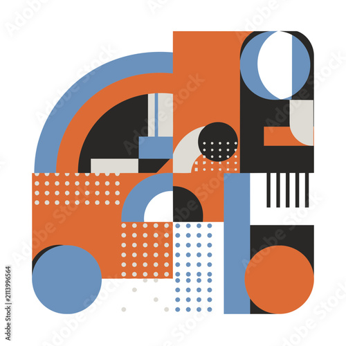 Abstract geometric shapes in flat design style