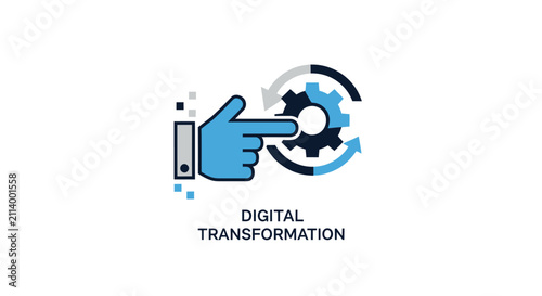 A conceptual illustration representing modern digital business transformation processes