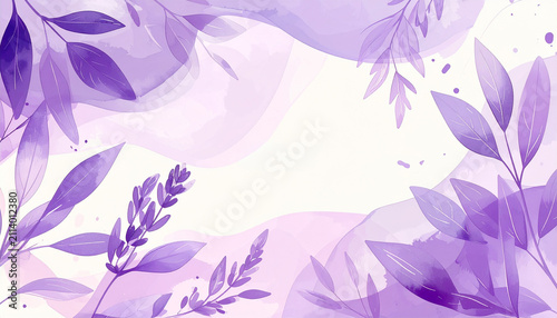 Soft botanical illustration with lavender blooms.