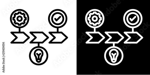 Business Optimization  Icon Set White Line Style Collection