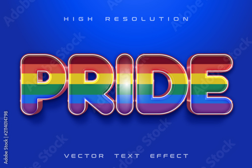 Pride Rainbow 3D Text Effect Vector Template – Editable LGBTQ+ Typography Design