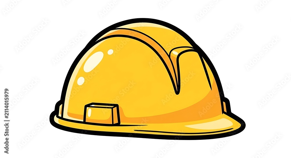 Fototapeta premium Bright Yellow Construction Hard Hat Safety Helmet