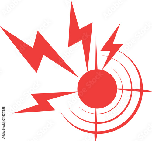 Cuadro en lienzo Radar Signal and Lightning Icon, Wireless Detection Vector Symbol for Communicat