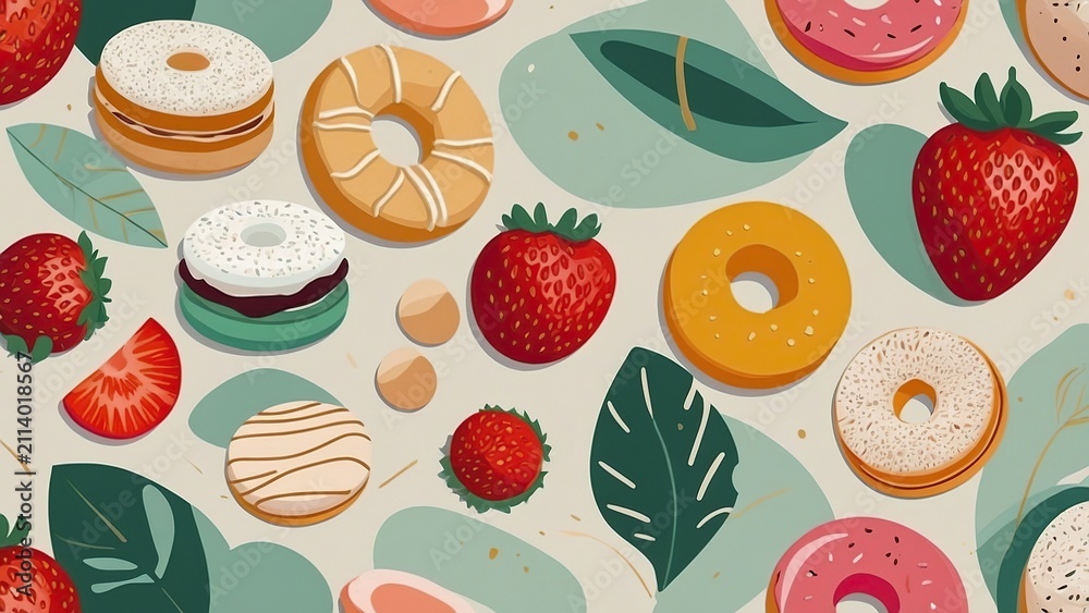 seamless pattern with strawberries